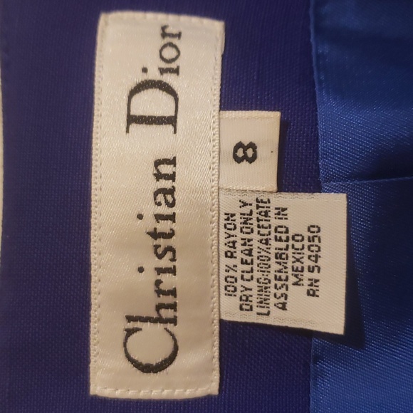 Christian Dior royal blue one button up blazer size 8. - Picture 3 of 4